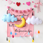 Decorating Pillows With Clouds Rain and Moon Pattern for Baby Room