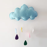 Decorating Pillows With Clouds Rain and Moon Pattern for Baby Room