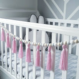 1.5M INS Scandinavian Style Macaroon Wood Bead Hanging Tassel