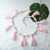 1.5M INS Scandinavian Style Macaroon Wood Bead Hanging Tassel