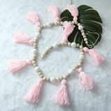 1.5M INS Scandinavian Style Macaroon Wood Bead Hanging Tassel