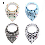 4pcs/set Reusable Washable Cotton Baby Bibs Burp Cloth Baby Bibs Cotton Adjustable Baby Meal Bib Infant Bibs