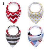 4pcs/set Reusable Washable Cotton Baby Bibs Burp Cloth Baby Bibs Cotton Adjustable Baby Meal Bib Infant Bibs
