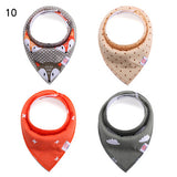 4pcs/set Reusable Washable Cotton Baby Bibs Burp Cloth Baby Bibs Cotton Adjustable Baby Meal Bib Infant Bibs