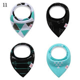 4pcs/set Reusable Washable Cotton Baby Bibs Burp Cloth Baby Bibs Cotton Adjustable Baby Meal Bib Infant Bibs