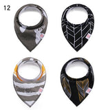 4pcs/set Reusable Washable Cotton Baby Bibs Burp Cloth Baby Bibs Cotton Adjustable Baby Meal Bib Infant Bibs