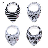 4pcs/set Reusable Washable Cotton Baby Bibs Burp Cloth Baby Bibs Cotton Adjustable Baby Meal Bib Infant Bibs