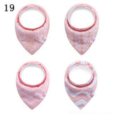 4pcs/set Reusable Washable Cotton Baby Bibs Burp Cloth Baby Bibs Cotton Adjustable Baby Meal Bib Infant Bibs