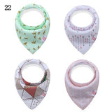 4pcs/set Reusable Washable Cotton Baby Bibs Burp Cloth Baby Bibs Cotton Adjustable Baby Meal Bib Infant Bibs
