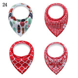 4pcs/set Reusable Washable Cotton Baby Bibs Burp Cloth Baby Bibs Cotton Adjustable Baby Meal Bib Infant Bibs