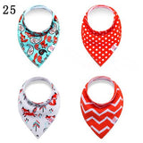 4pcs/set Reusable Washable Cotton Baby Bibs Burp Cloth Baby Bibs Cotton Adjustable Baby Meal Bib Infant Bibs